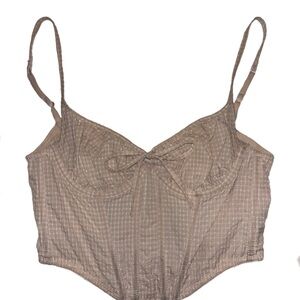 URBAN OUTFITTERS Women's Tan Corset Crop Top size small